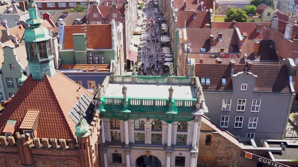 Gdansk old town Drone shot 