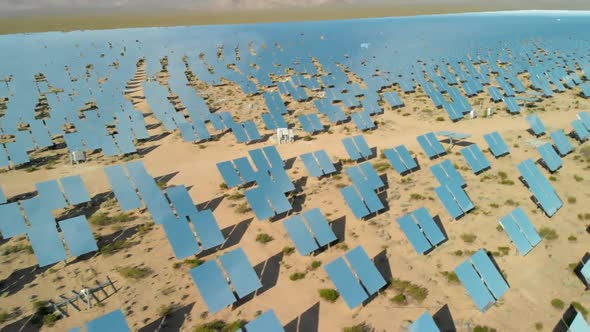 Low Aerial of Solar Electric Generators in Desert