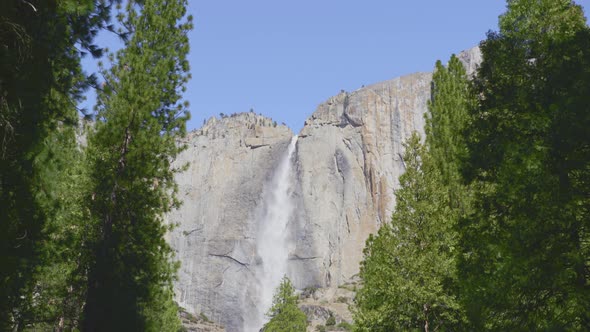 Scenic Beautiful Clear Water of Melting Ice Glaciers Cinematic Yosemite Valley