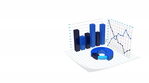 Data Visualization Infographic, Charts and Graphs Animation, Three Colors Theme