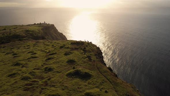 Aerial View Over Cliff at Coastline of Madeira