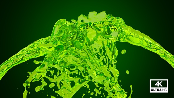 Green Water Splash Collision