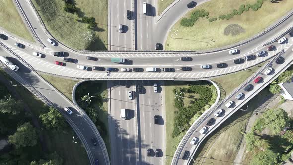 Kyiv. Ukraine: Road Junction. Aerial View