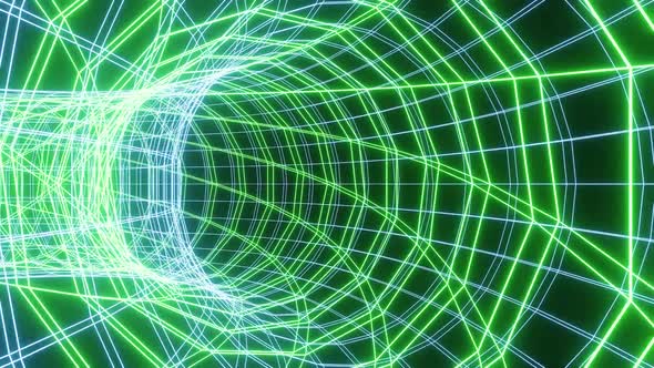 Net Spider Green And Blue Tunnel Vj Loop Background HD