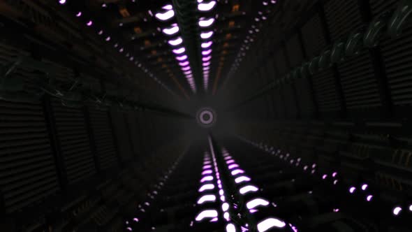 3D Sci-Fi Abstract Spaceship Corridor V38