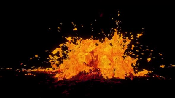 Magma Ejection On A Black Background 2