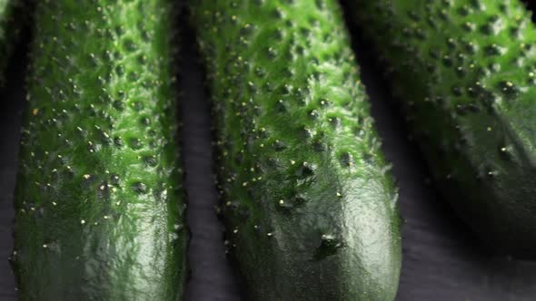 A Lot of Cucumbers. Rotating Vegetables