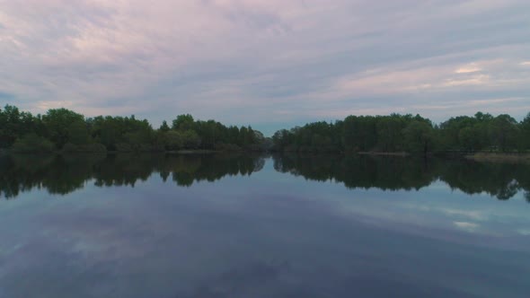 Lake and Clouds Reflection