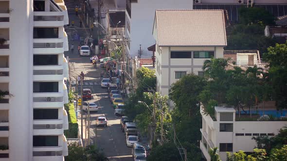 Sunny City Road In Tropical Country