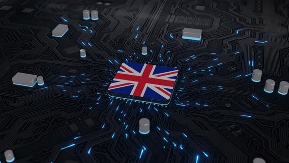 United Kingdom Flag on the Operating Chipset circuit board