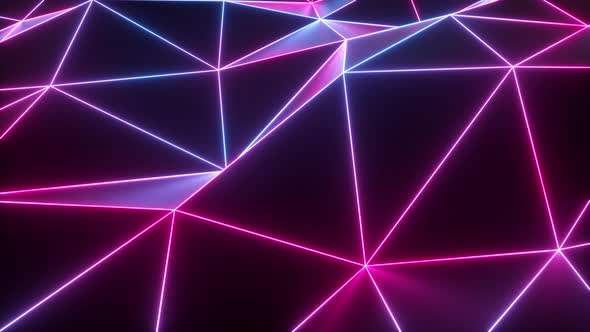 Neon Glowing Polygonal Shape