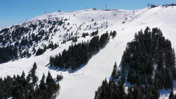 Aerial view of the ski resort at Kopaonik mountain in Serbia