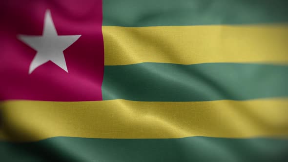 Togo Flag Textured Waving Front Background HD