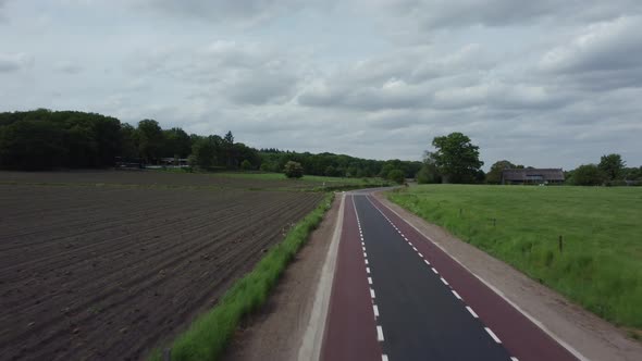 Country road at Zwiepselaan between Zwiep and Lochem in Gelderland, the Netherlands