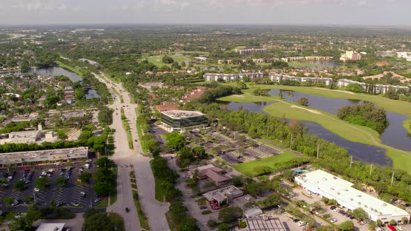 Aerial Sunrise Weston Fl Usa