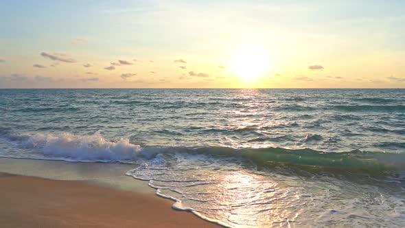 Beautiful sunset on the tropical beach and sea