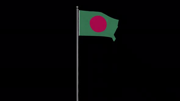 Bangladesh Flag Pole Loops With Alpha