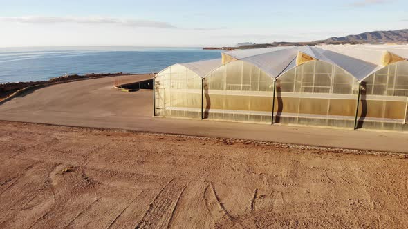 Commercial Greenhouses in Spain. Aerial View.