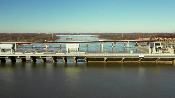 Aerial video Kentucky hydroelectric Dam