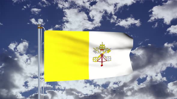 Vatican City Flag Waving 4k