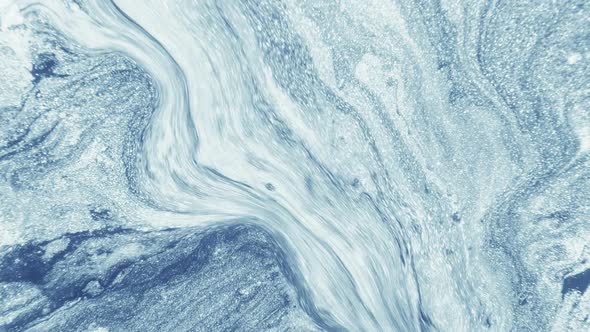 Fluid Art Glitter White Blue Paint Flow alt