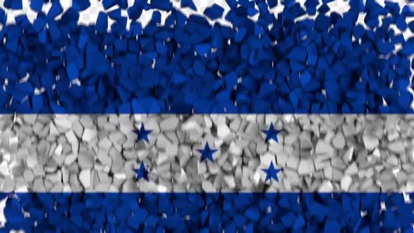 Honduras Flag Breaking Rocks Transition alt
