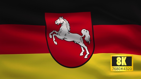 8K German State Flag Lower Saxony