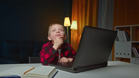 A Preschooler Looking for a Solution to a Problem and Suddenly He Gets an Idea