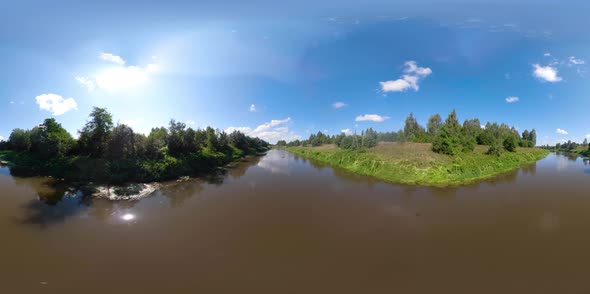 VR360 Landscape with River and Trees