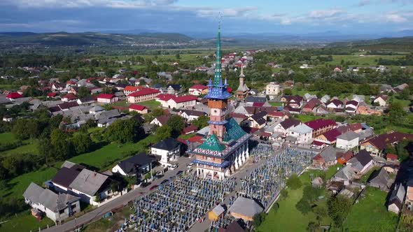 Aerial View Of Merry Cemetery In Sapanta, Romania