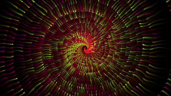 Abstract Spiral Colorful Moving Particles V48