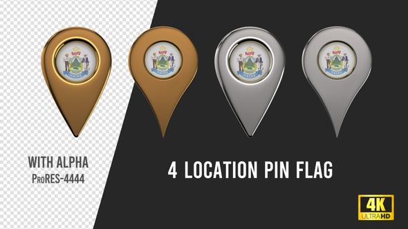 Maine State Seal Location Pins Silver And Gold