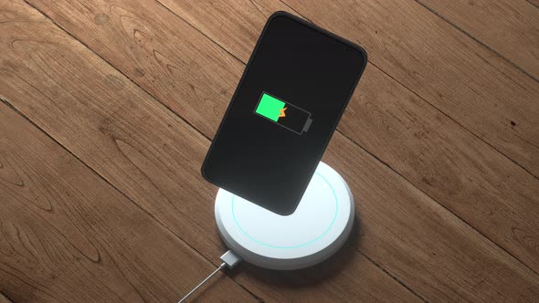 The progress of wireless charging the mobile.