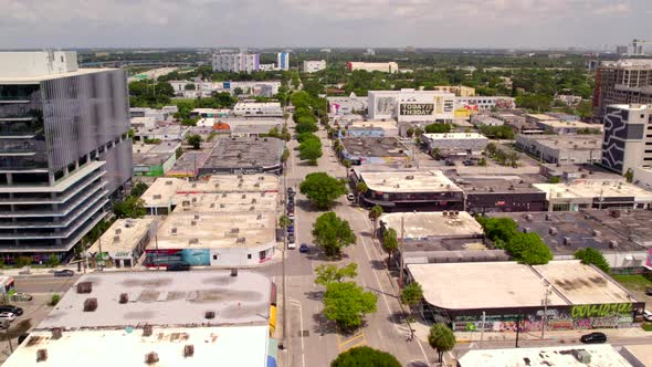 City Aerial Miami Wynwood 4k 60fps