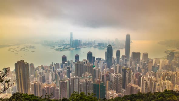The Famous View of Hong Kong From Victoria Peak Timelapse