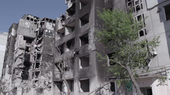 Borodyanka Ukraine  a Destroyed Building During the War Bucha District