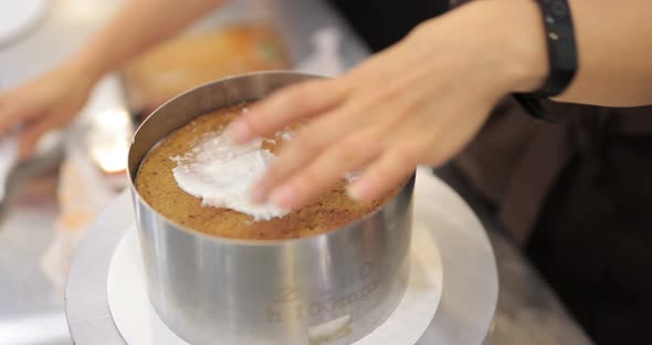 Making Cake at a Culinary Master Class