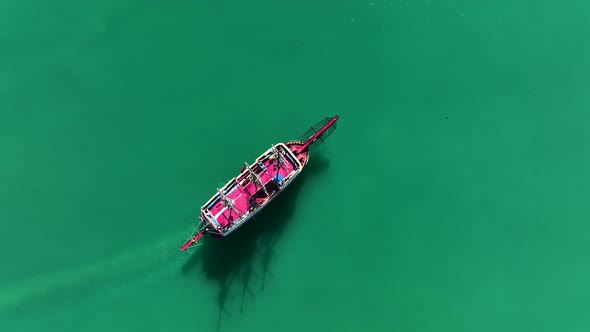 Pirate ship sails into port