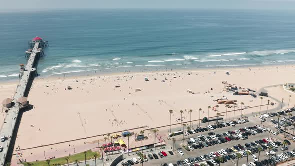 Perfect Summer Background with Copy Space on Blue Ocean and Sandy Beach  USA