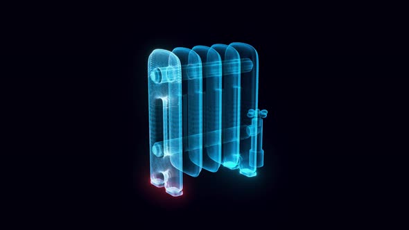 Radiator Hologram In Black Isolated Background 4k