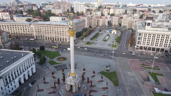 The Symbol of Kyiv, Ukraine - Independence Square Aerial View, Slow Motion