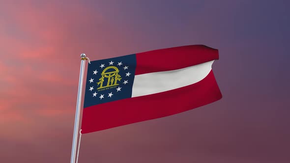 Flag Of Georgia Waving