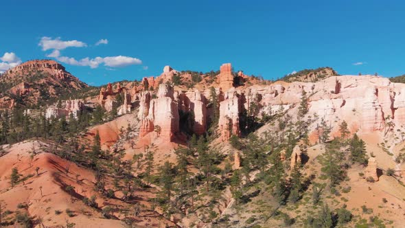 Aerial View of Bryce Canyon Colorful Rock Formations Utah