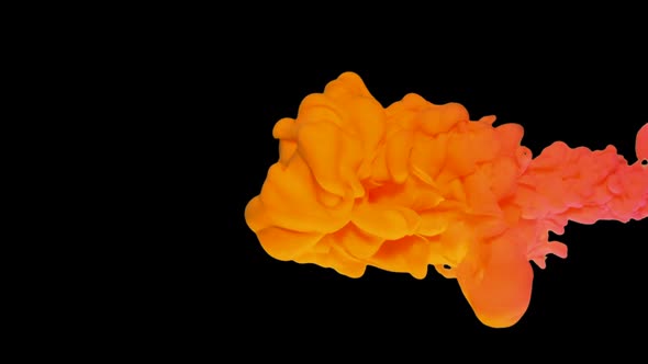 Orange ink in water, Slow Motion