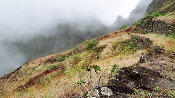 Majestic View of Mountains and Valleys on the Trekking Path on Santo Antao Island