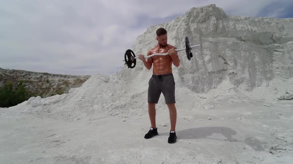 Shirtless sexy strong bodybuilder