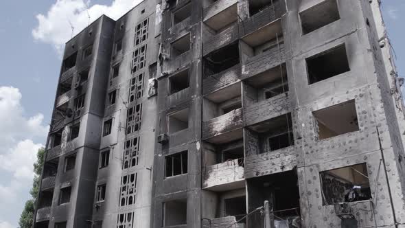 War in Ukraine Multistorey Destroyed Building