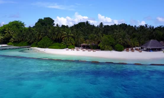 Drone view scenery of sea view beach by blue ocean and sand background