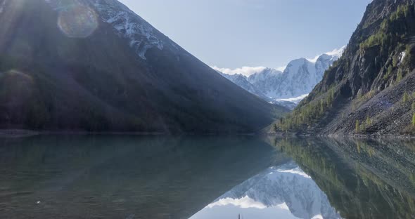 Mountain Lake Timelapse at the Summer or Autumn Time