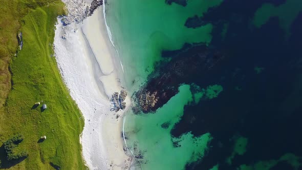 Lofoten Islands and Beach Aerial View in Norway